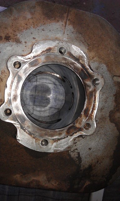 top end of cylinder barrel before being made flat