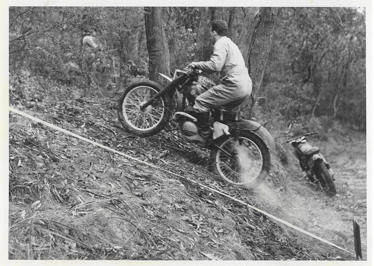 Ray on his CZ 150 at Mooroduc Quarry in the late fifties.