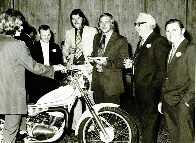 Being presented with his first TY250 by Mick Andrews himself compliments of Annand &amp; Thompson