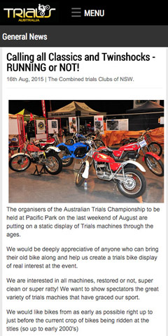 Latest Australian Trials news on your iPhone/Android