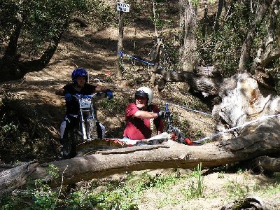 peter after a miss-timed log hop.. you can see that i'm showing great concern for him in the background...