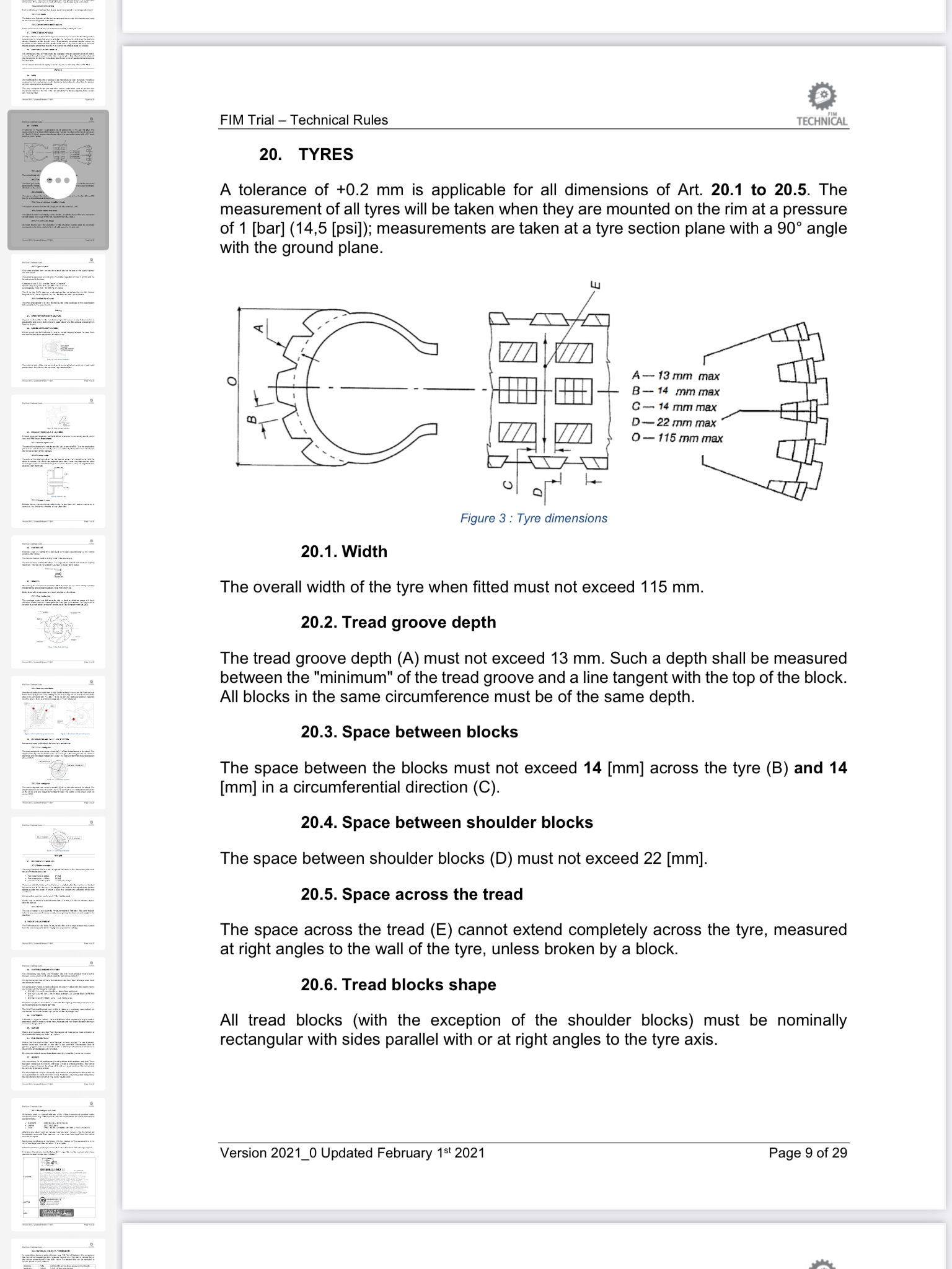 FIM tyre regs