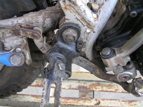 close up of brake pedal up stop