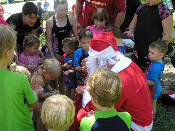 SANTA opens the lolly bag