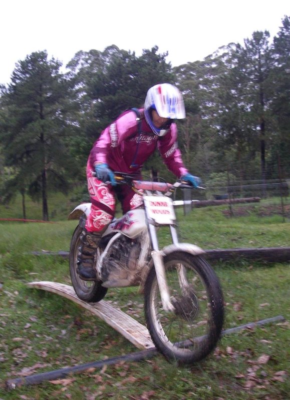 Donna on her TLM after the mud.