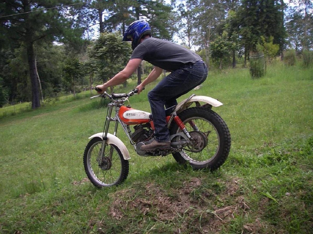 Rodney's first ride on a trials bike
