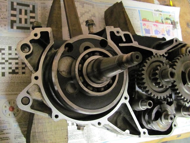 Large empty space in crankcase compared to standard tractor flywheel