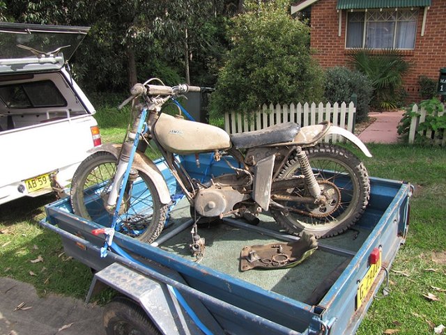 The bike in the trailer is 77 Ty250d and is my next project. It was a freebie barn find.