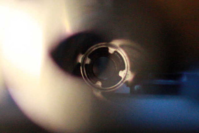 looking inside the tube from top down